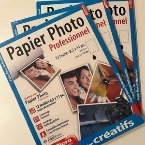 3/25$ NWT Professional Glossy Photo Paper, 3 packs of 12 sheets, 8.5x11 inches